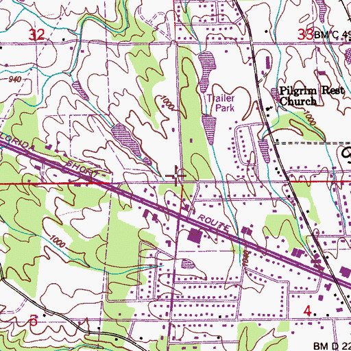 Topographic Map of Albertville Fire and Rescue Station 3, AL