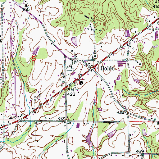 Topographic Map of Boldo Volunteer Fire and Rescue, AL
