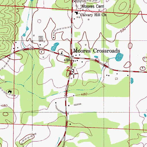 Topographic Map of Montevallo Fire and Rescue Station 2, AL