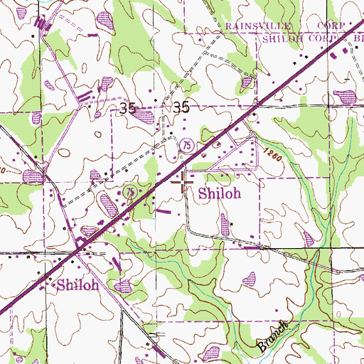 Topographic Map of Shiloh Fire Department, AL