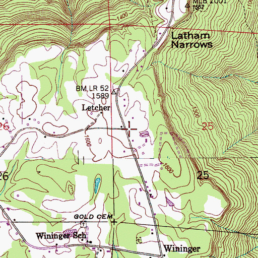 Topographic Map of Skyline Volunteer Fire Department Station 2, AL