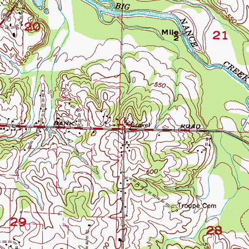 Topographic Map of Red Bank Fire Department, AL