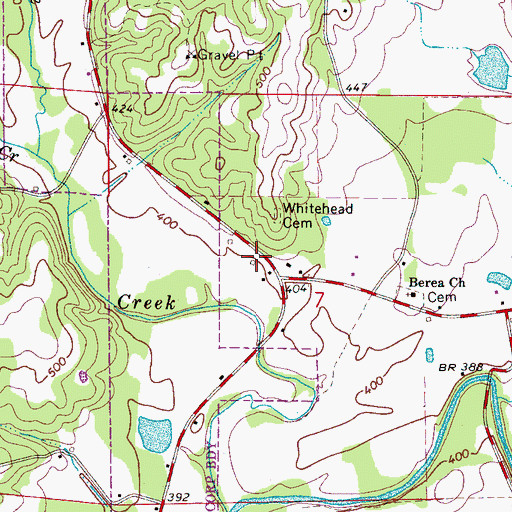 Topographic Map of Hubbertville Volunteer Fire Department, AL