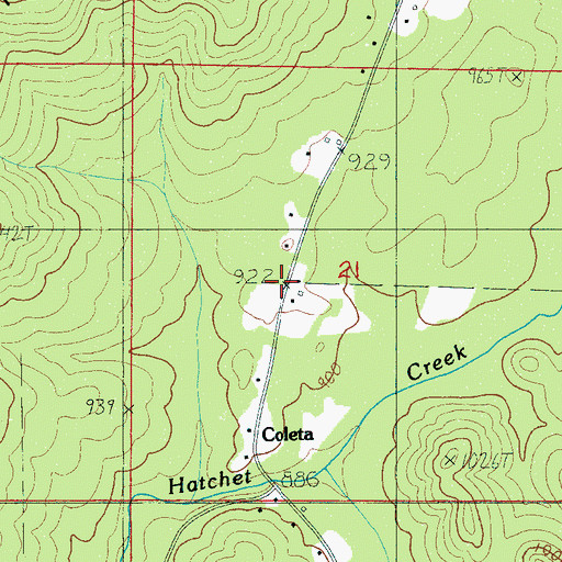 Topographic Map of Coleta Valley Volunteer Fire Department, AL