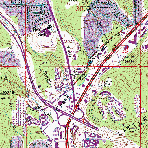 Topographic Map of Vestavia Hills Fire Department Station 2, AL