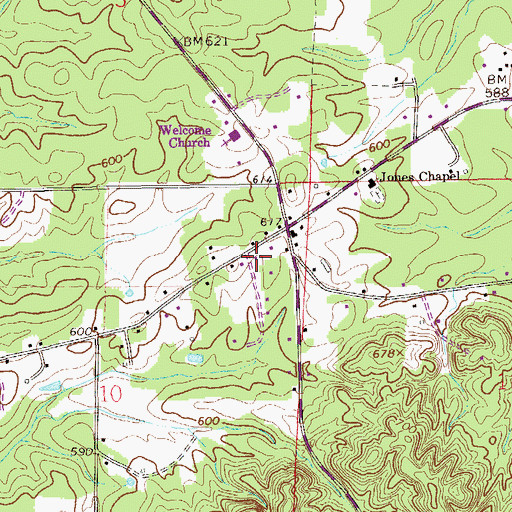 Topographic Map of Ball Play Volunteer Fire Department Station 1, AL