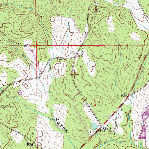 Topographic Map of Tri - Community Volunteer Fire Department Goodwater Station, AL