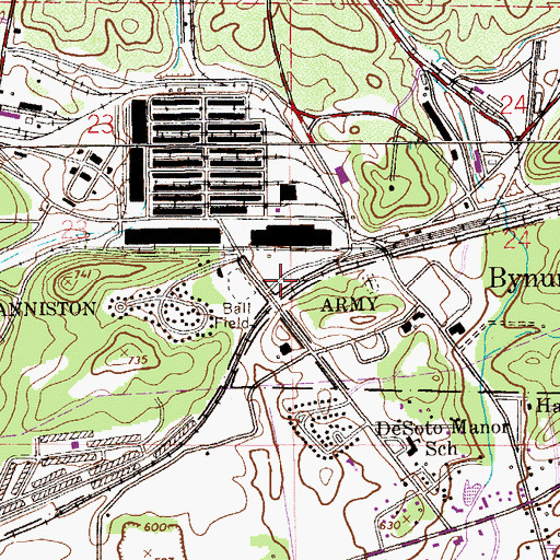 Topographic Map of Anniston Army Depot Fire Department Station 1, AL