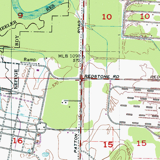 Topographic Map of Redstone Arsenal Fire Station 3, AL