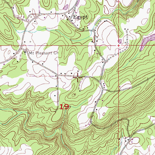 Topographic Map of Egypt Volunteer Fire Department, AL