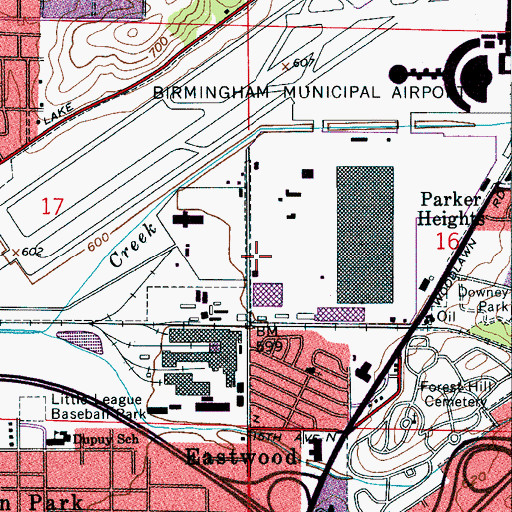 Topographic Map of PEMCO Aeroplex Fire Crash Rescue, AL