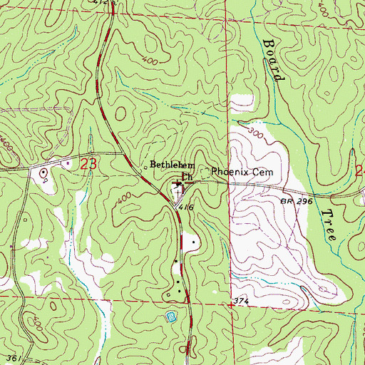 Topographic Map of Bethlehem Volunteer Fire Department, AL