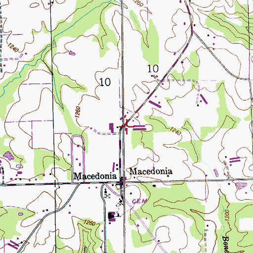 Topographic Map of Macedonia Volunteer Fire Department, AL