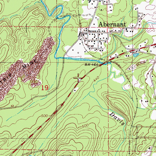 Topographic Map of Abernant Volunteer Fire Department, AL
