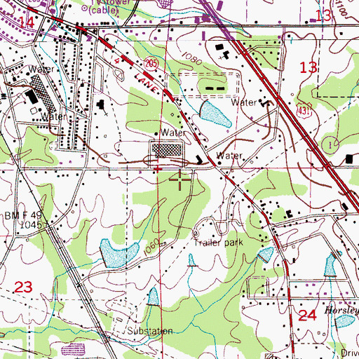 Topographic Map of Albertville Fire and Rescue Training Facility, AL