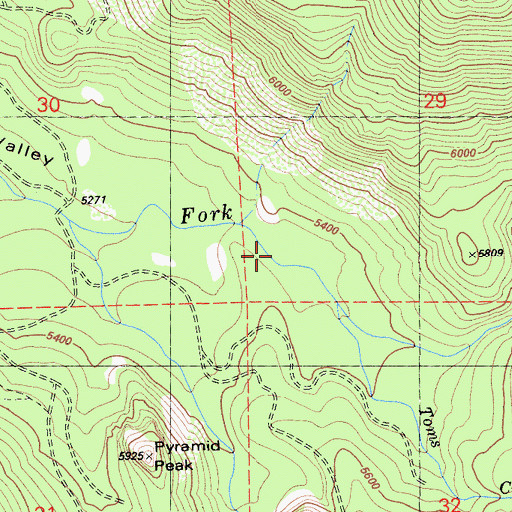 Topographic Map of Toms Creek, CA