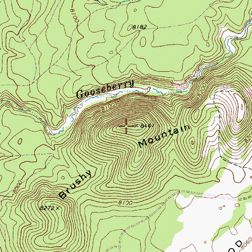 Topographic Map of Brushy Mountain, AZ
