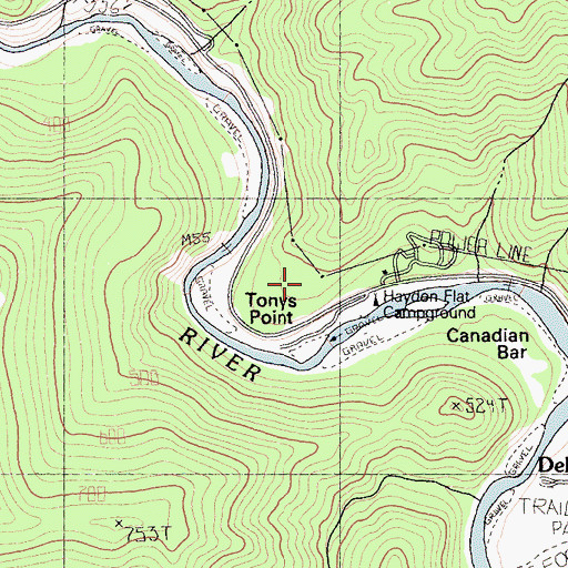 Topographic Map of Tonys Point, CA