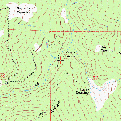 Topographic Map of Torrey Corrals, CA