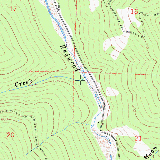 Topographic Map of Toss-up Creek, CA