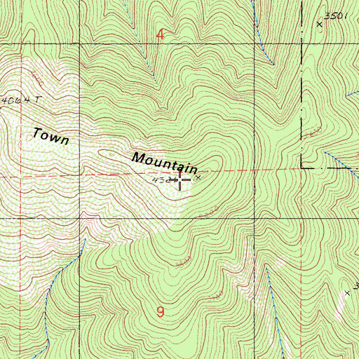 Topographic Map of Town Mountain, CA