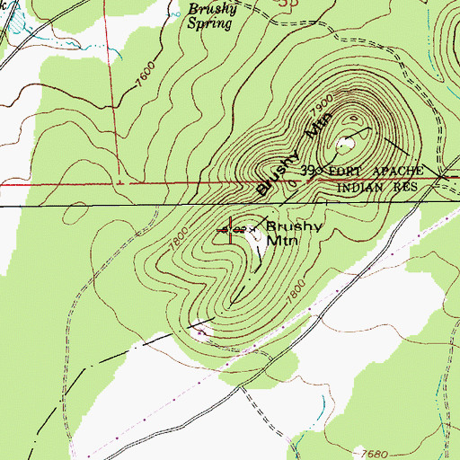 Topographic Map of Brushy Mountain, AZ