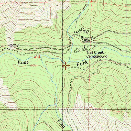 Topographic Map of Trail Creek, CA