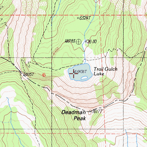 Topographic Map of Long Gulch Lake, CA