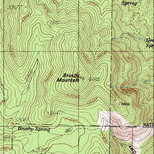 Topographic Map of Brushy Mountain, AZ