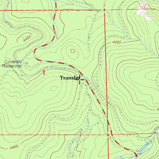 Topographic Map of Transfer, CA