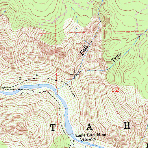 Topographic Map of Trap Creek, CA