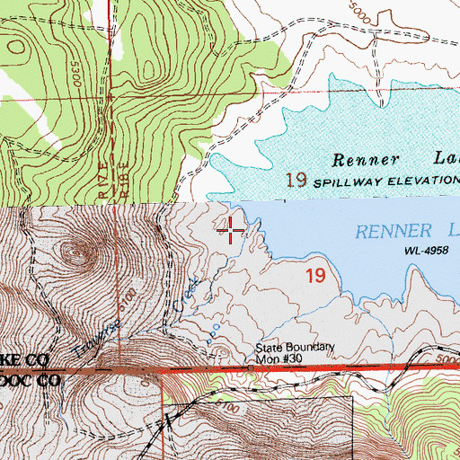 Topographic Map of Traverse Creek, OR