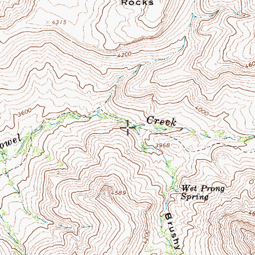 Topographic Map of Brushy Prong, AZ