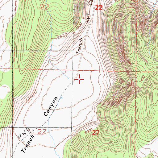Topographic Map of Trench Canyon, CA