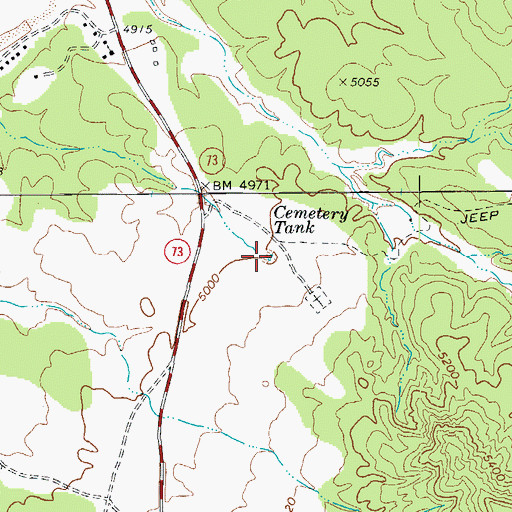 Topographic Map of Cemetery Tank, AZ