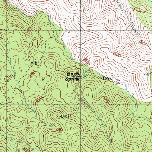 Topographic Map of Brushy Spring, AZ