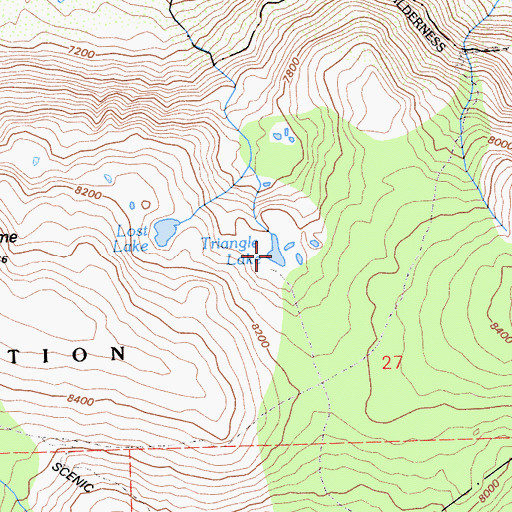 Topographic Map of Triangle Lake, CA