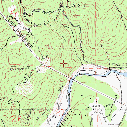 Topographic Map of Trinity House Gulch, CA