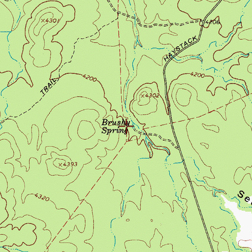 Topographic Map of Brushy Spring, AZ