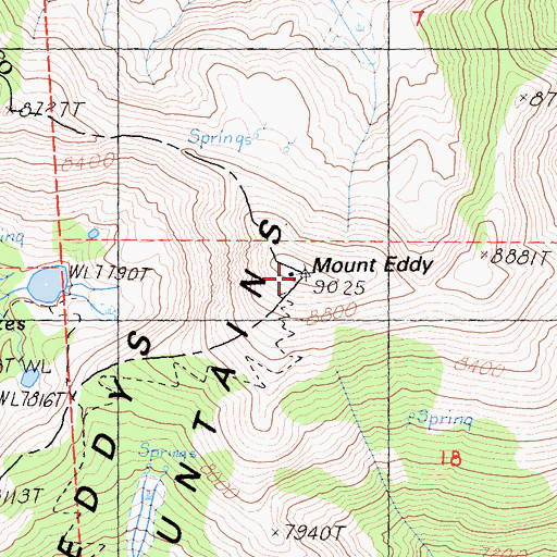 Topographic Map of Trinity Mountains, CA