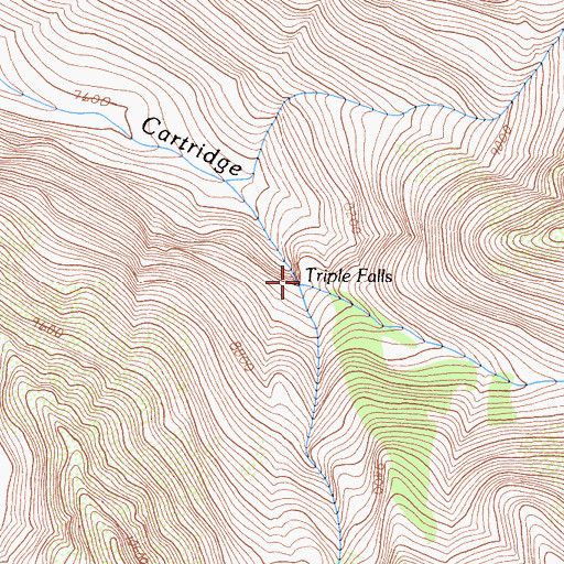 Topographic Map of Triple Falls, CA