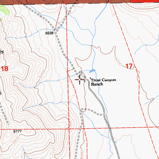 Topographic Map of Trosi Canyon Ranch, CA