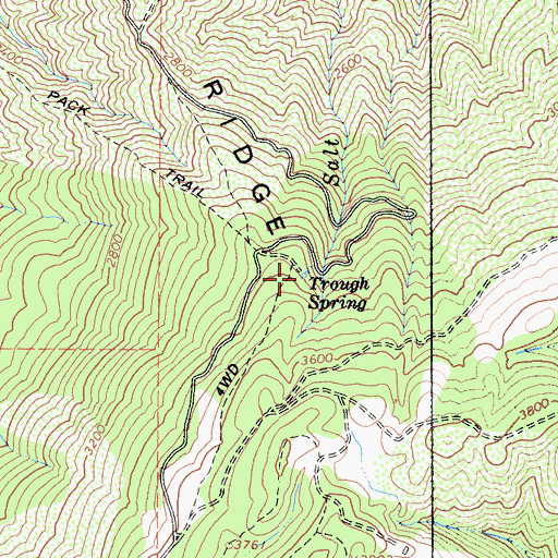 Topographic Map of Trough Spring, CA