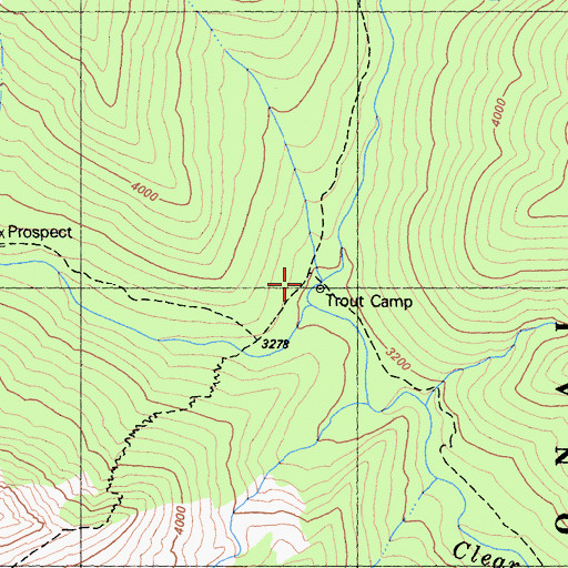 Topographic Map of Trout Camp, CA