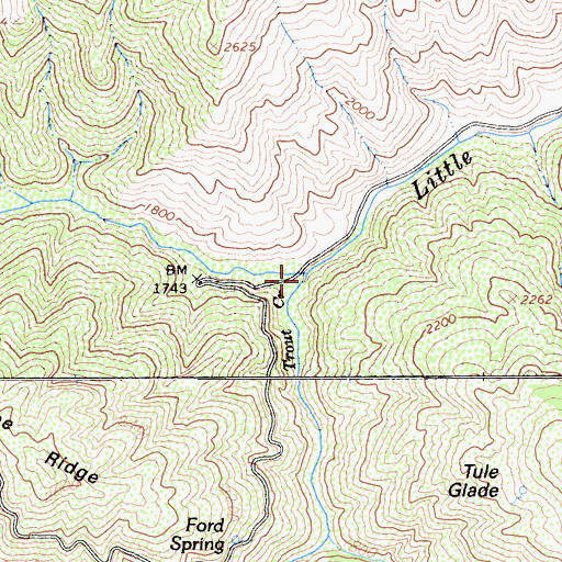 Topographic Map of Trout Creek, CA