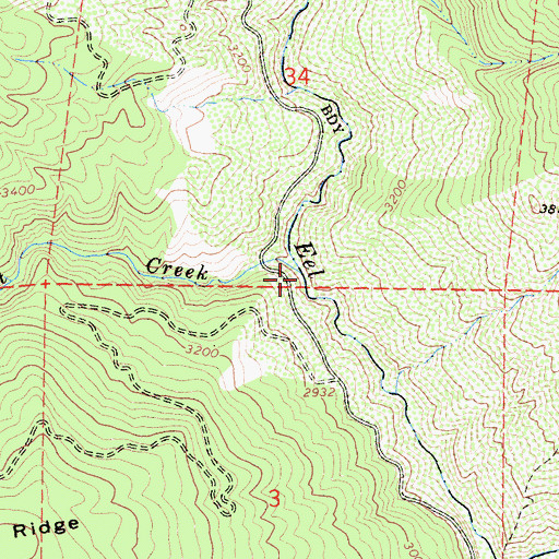 Topographic Map of Trout Creek, CA