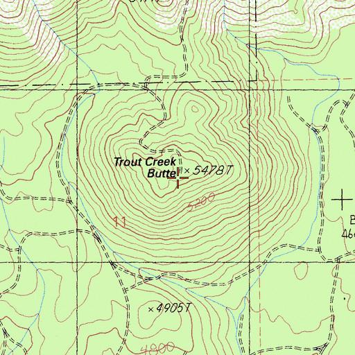 Topographic Map of Trout Creek Butte, CA