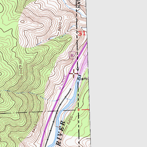 Topographic Map of Truckee Canyon, CA
