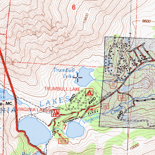 Topographic Map of Trumbull Lake, CA
