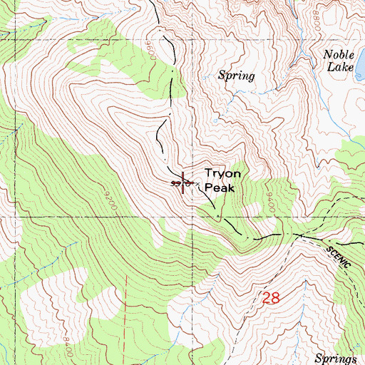 Topographic Map of Tryon Peak, CA